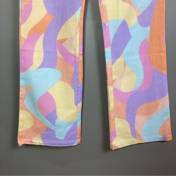 Peppermayo jeans size 2 NWT Keep Your Heart pastel pattern colorful high waist - Picture 9 of 11